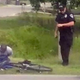 George Madison Jr., moments after he was handcuffed for waving at police (Facebook/Evansville Courier & Press)